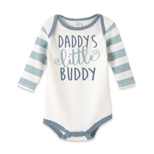 Daddy's Little Buddy Boy Cotton Aqua Stripe Bodysuit