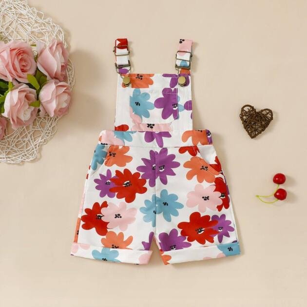 Floral Suspender Rompers & Jumpsuit